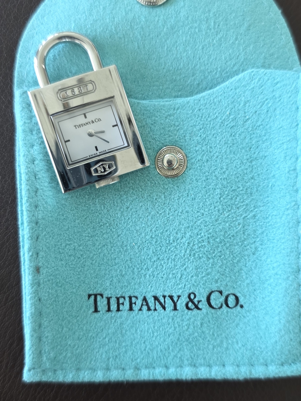 Tiffany & Co. Silver Padlock Charm Watch Pendant Retired Vintage Estate Piece